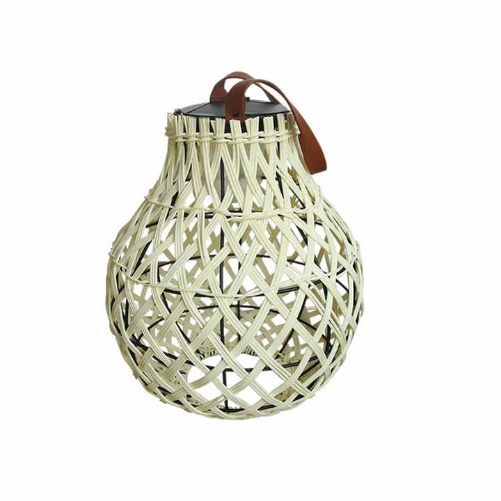 Solar LED Rattan Lantern – Large Outdoor Lighting in Oval Design for Garden and Terrace