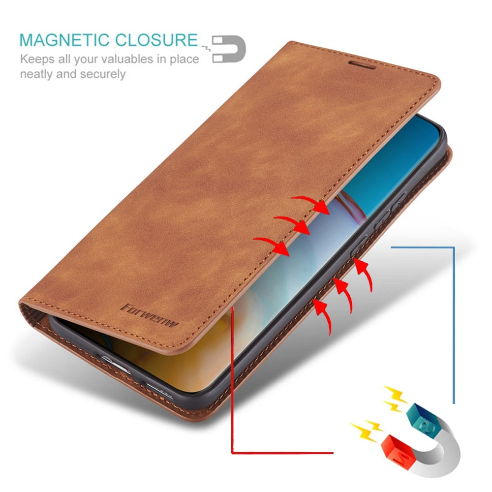 Huawei Case: Magnetic Leather Bag for Stylish Protection