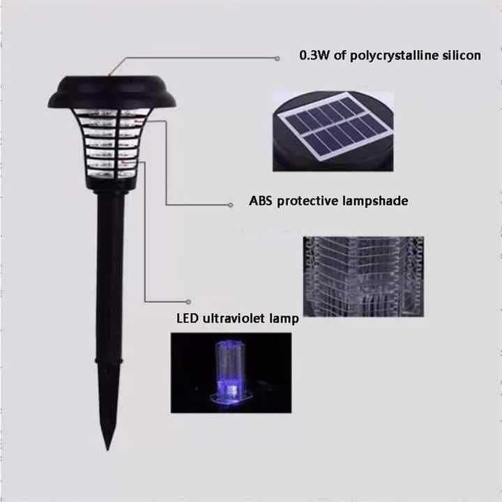 Solar Insect Killer with LED Light – Waterproof Garden Light for Mosquito Repulsion