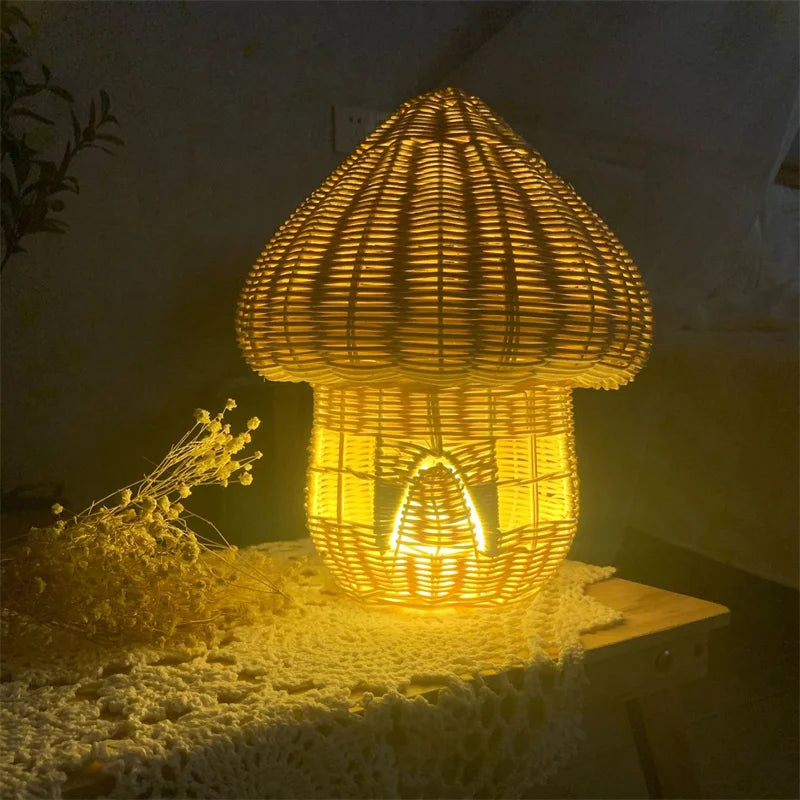 Handcrafted Rattan Mushroom House Ornament – Beautiful Woven Decoration for Home