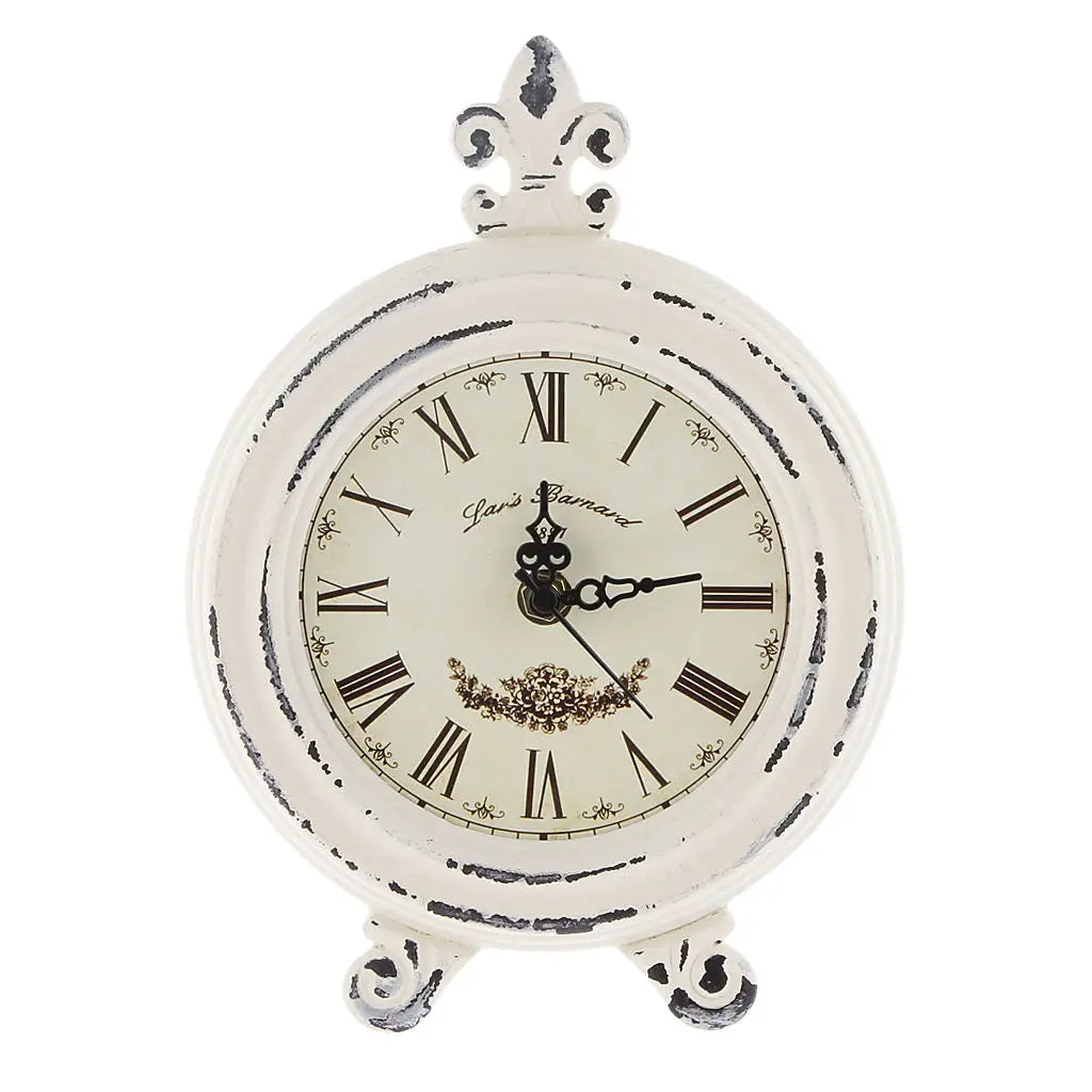 Vintage Wooden Style Table Clock with Alarm