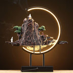 Incense lamp with Misty Mountain Landscape