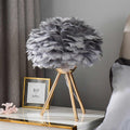 Table Lamp - FeatherLux - Dimmable Light - Elegant Feather Design