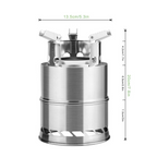 Portable Stainless Steel Wood Burning Camping Stove - Lightweight Outdoor Cooker for Travel and BBQ