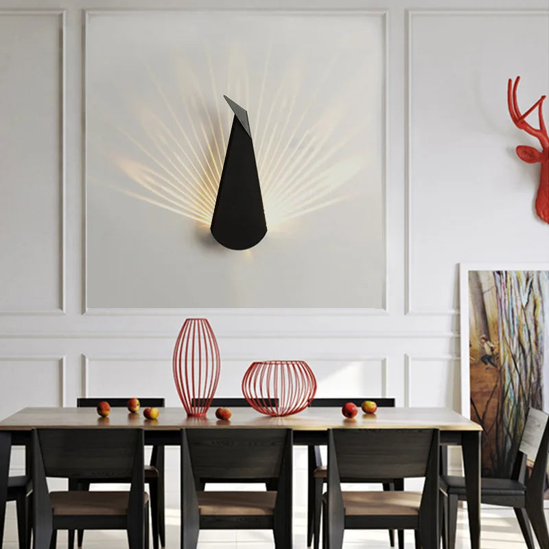 ElegantLuxe - Modern LED Wall Lamp Peacock Feather
