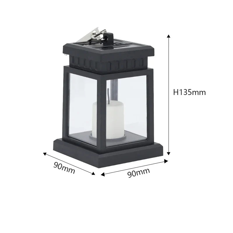Solar Lantern with LED Candle – Hanging Lamp for Garden & Terrace, Decorative Light for Outdoor