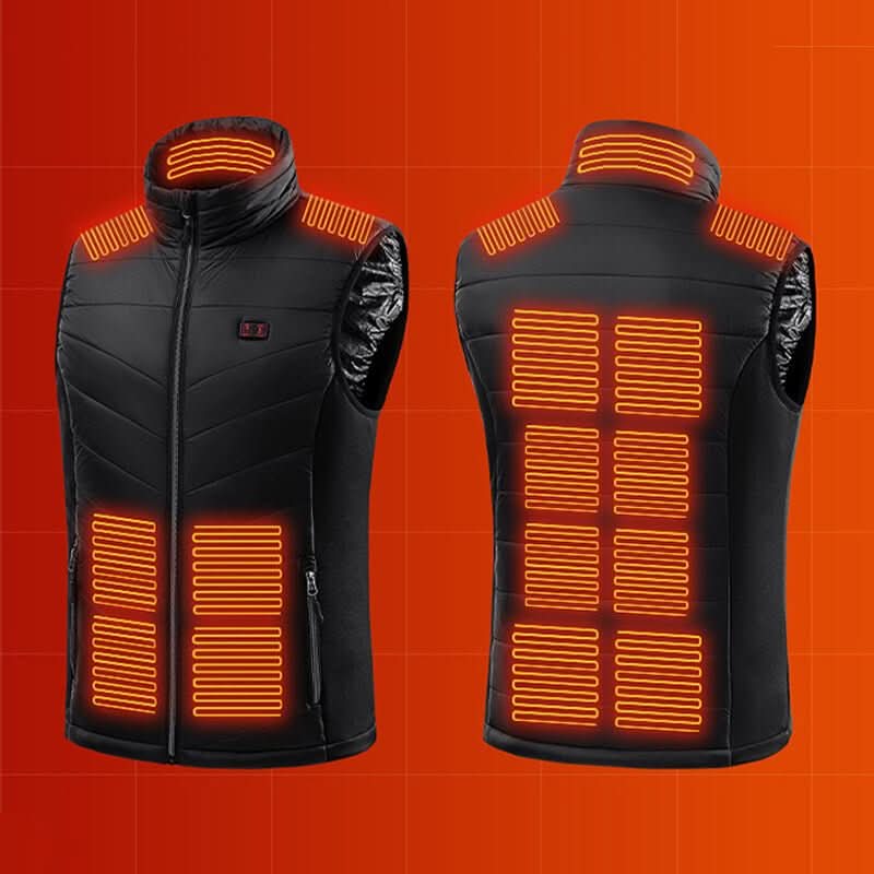 Heated vest with 13 heating zones for cold days
