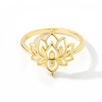 Dainty Lotus Flower Outline Ring