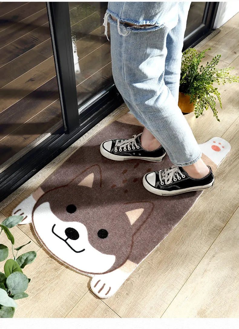 Cute Animal Non-Slip Mat – Pet Design for Kitchen, Bathroom and Hallway