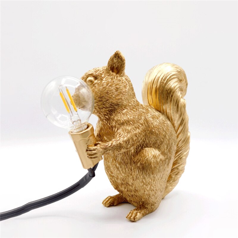 Table lamp squirrel resin LED animal light