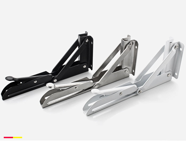 2-piece set collapsible shelf brackets, heavy-duty, made of stainless steel for tables, motorhomes and space-saving