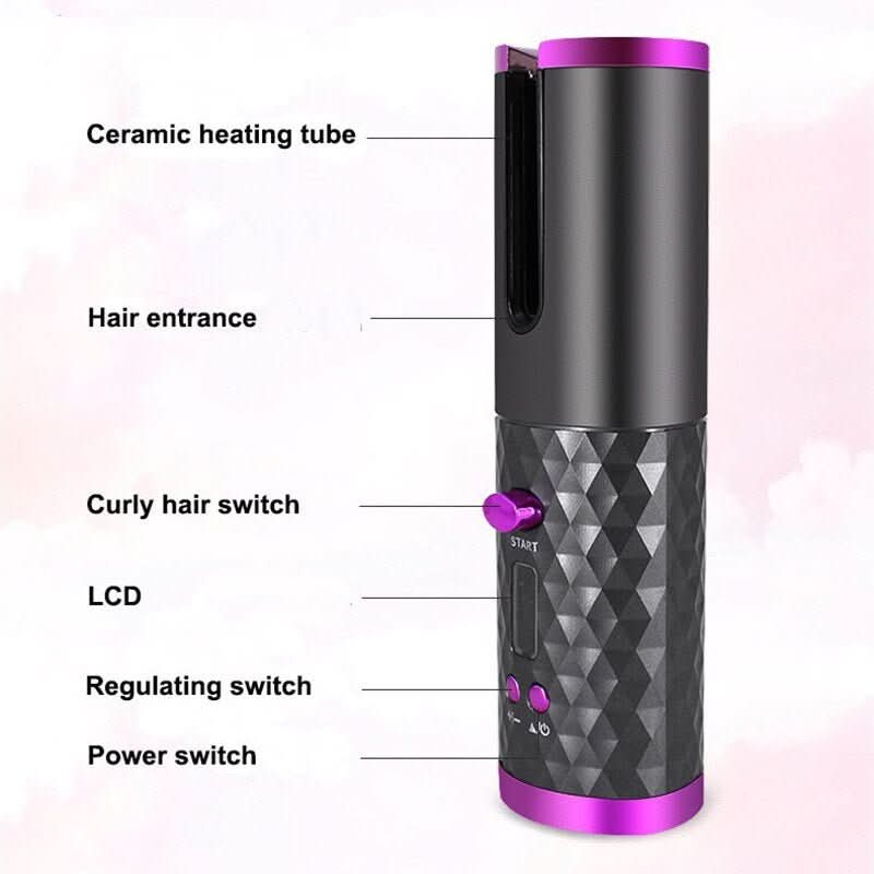Cordless curling iron for shiny & healthy curls