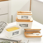 Rectangular Ceramic Butter Dish Sealed Storage Container Western Cheese Jug Butter Glass for Storage for Restaurant 15x8.5 cm