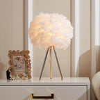 Table Lamp - FeatherLux - Dimmable Light - Elegant Feather Design