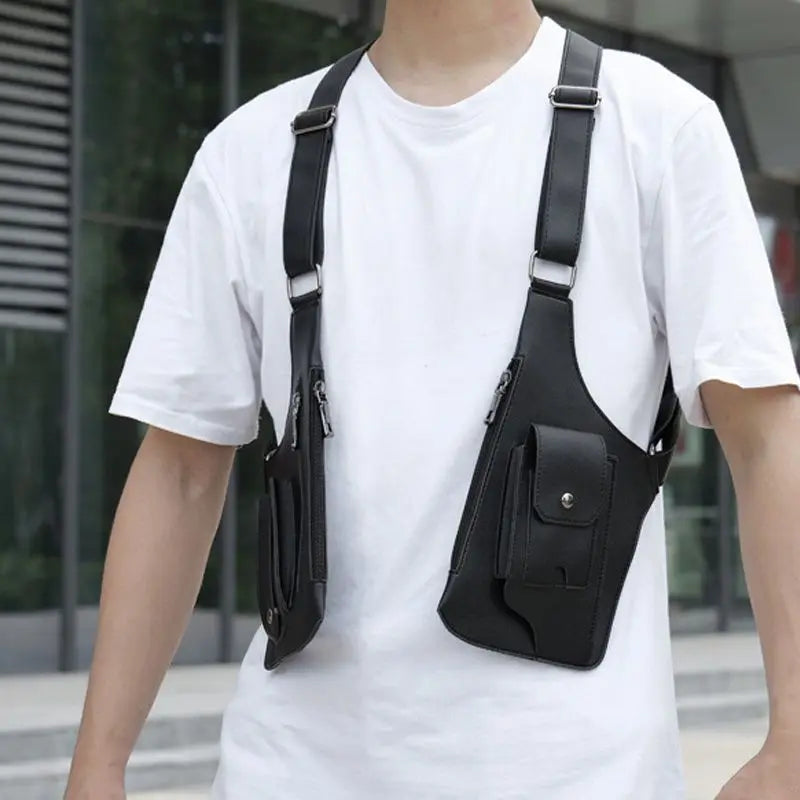 Men's Anti-Theft Shoulder Bag with Multiple Compartments