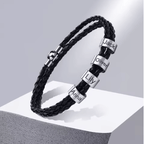 Men's braided bracelet with personalized name beads