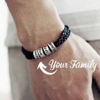 Men's braided bracelet with personalized name beads