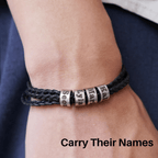 Men's braided bracelet with personalized name beads