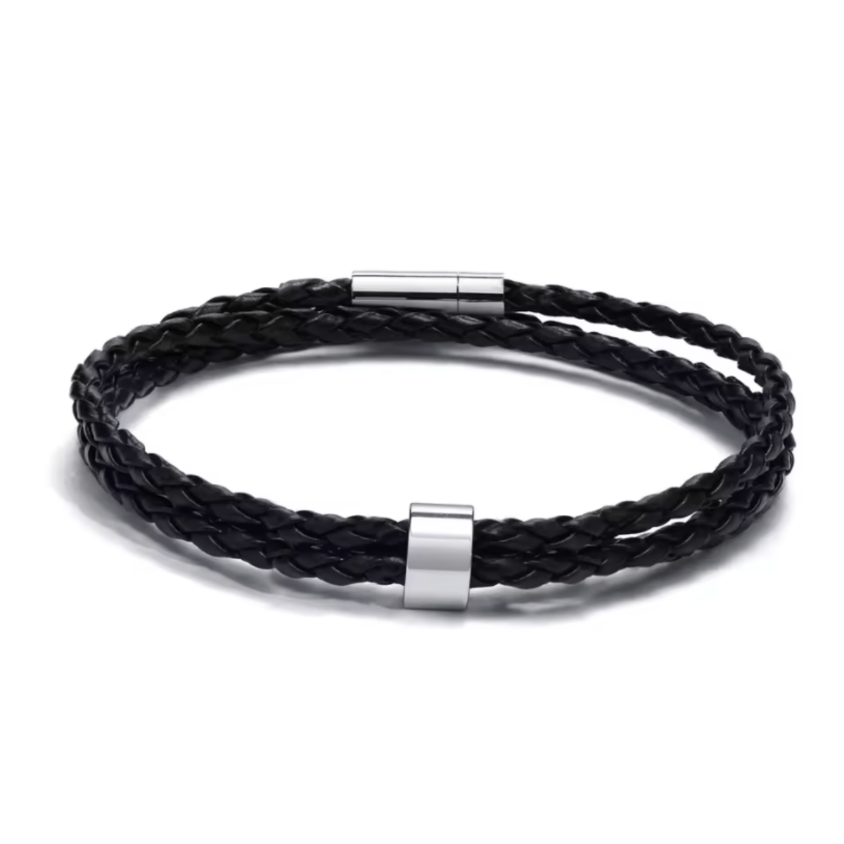 Men's braided bracelet with personalized name beads