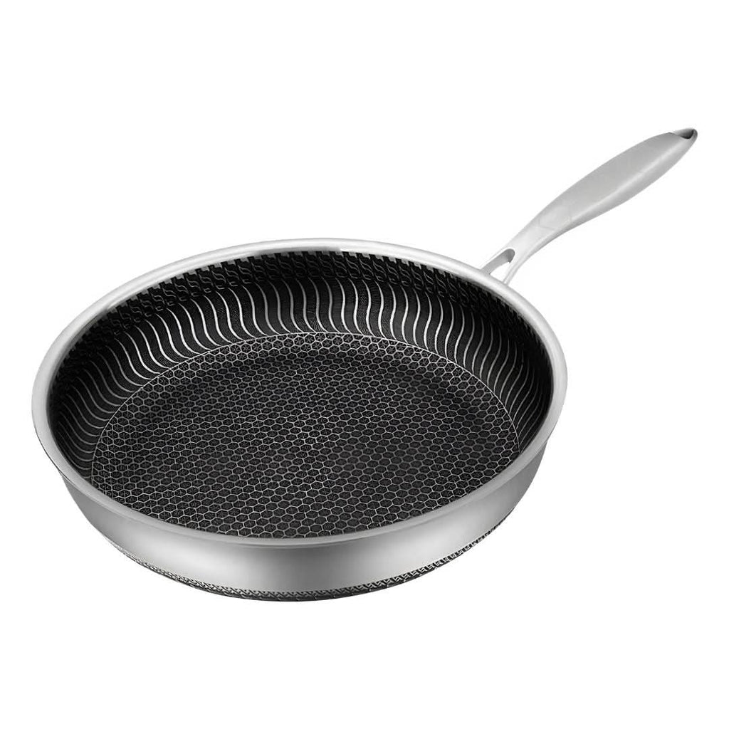 Stainless Steel Pan with Non-Stick & Hexa-Design