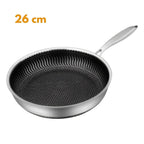 Stainless Steel Pan with Non-Stick & Hexa-Design