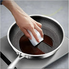 Stainless Steel Pan with Non-Stick & Hexa-Design