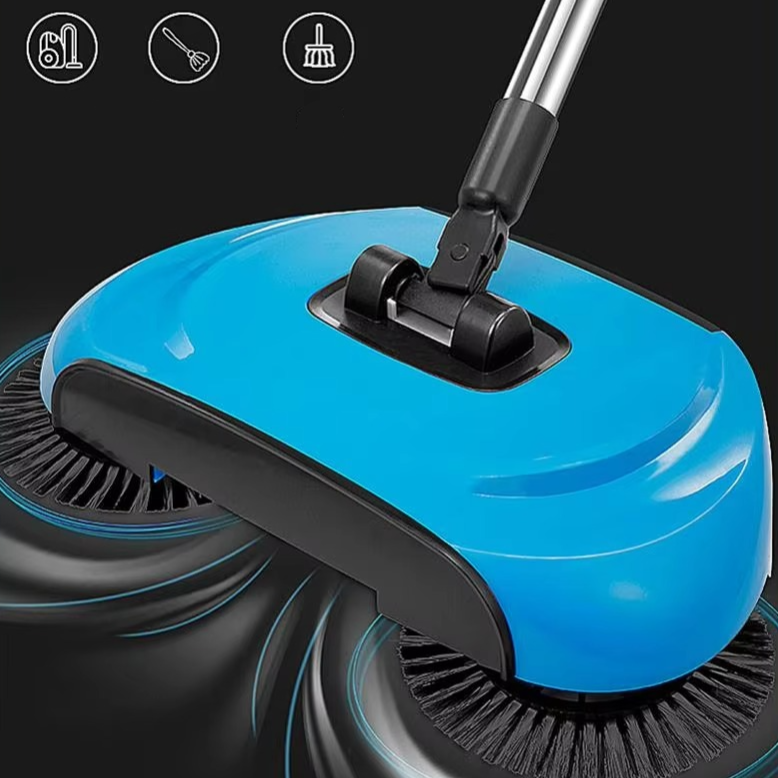 3-in-1 Stainless Steel Push Broom with Dustpan and Scraper for Easy Home Cleaning