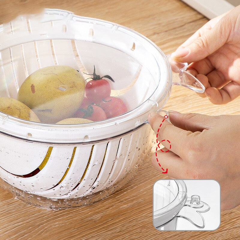 Double-Layer Quick-Draining Basket for Fruits and Vegetables