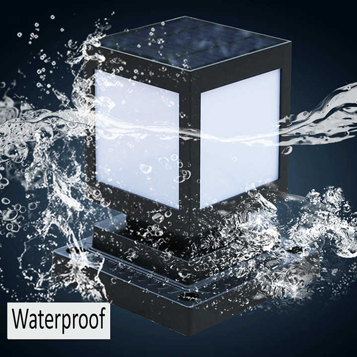 Solar LED garden lantern in square design – decorative outdoor lighting for paths and terrace