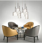 Pendant lamp for the dining table made of glass