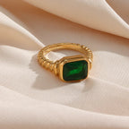 Chunky Cross Striped Baguette Diamond Ring