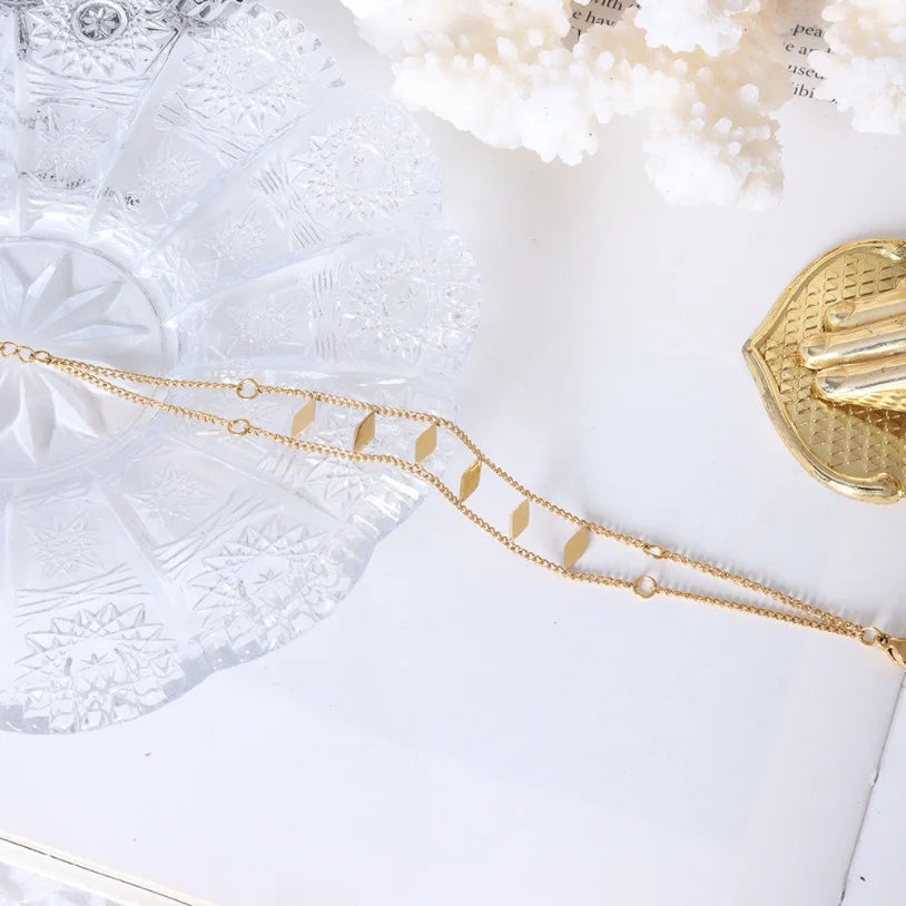 Dual Layered Threaded Diamond Bracelet