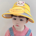 Children's Sun Hat with Fan – Adjustable Summer Hat with Frog Design