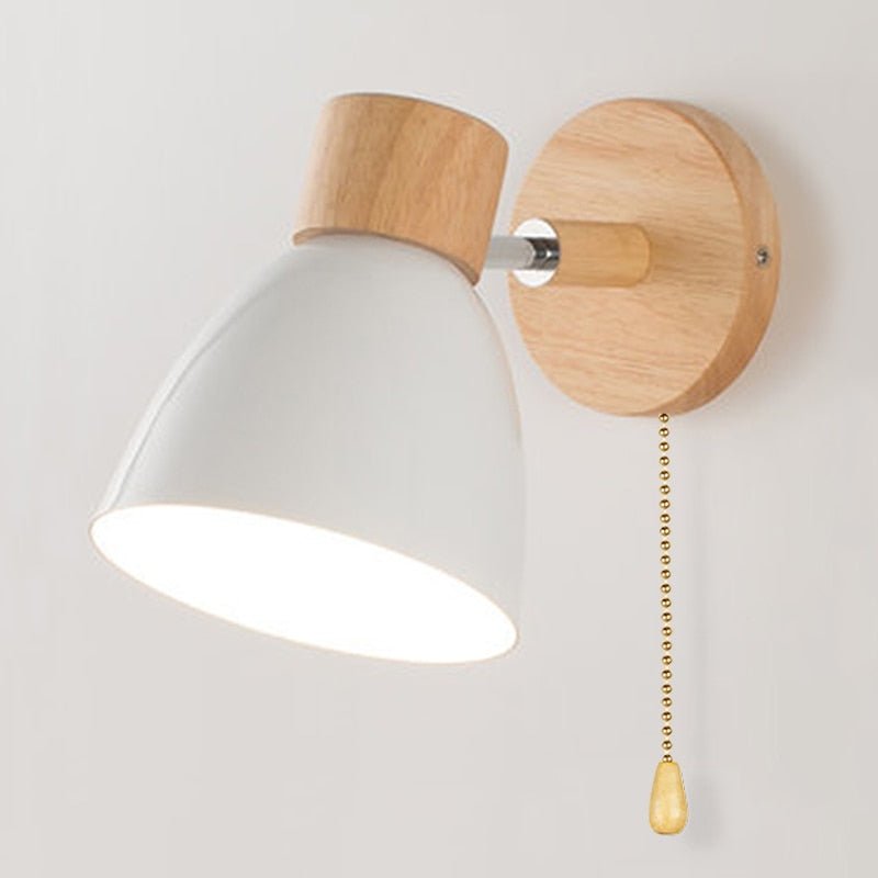 Stylish wooden wall lamp with easy control