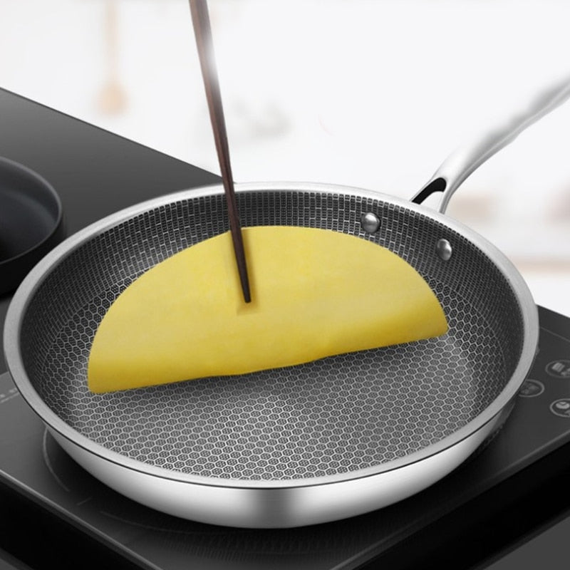 KitchenPro Non-Stick Stainless Steel Frying Pan – Scratch-Resistant & Energy-Efficient