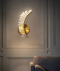 Wall Lamp with Nature-Inspired Golden Wing Motif