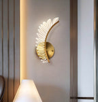 Wall Lamp with Nature-Inspired Golden Wing Motif