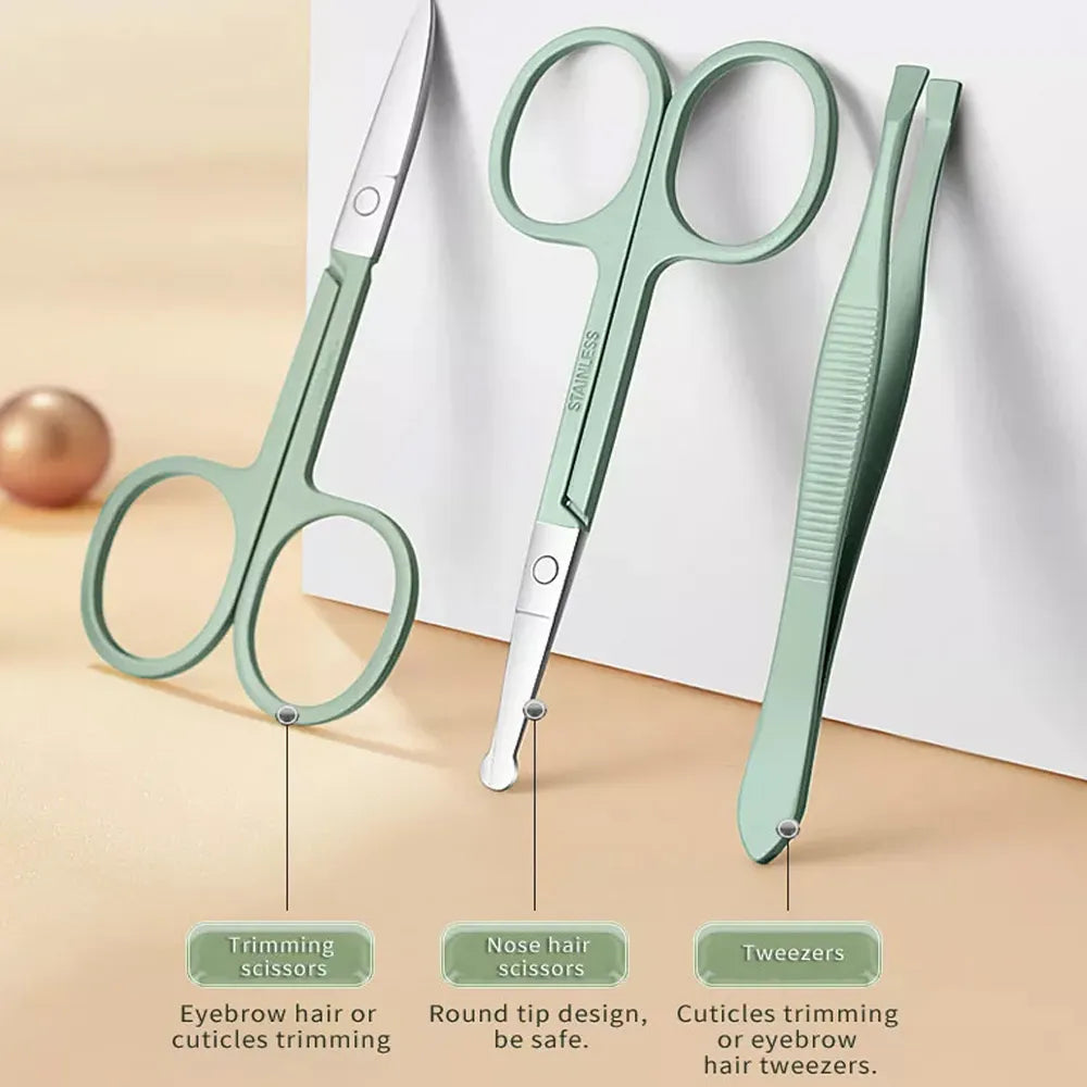 LuxNails | Professional Stainless Steel Manicure and Pedicure Set | Portable & Multifunctional | Luxurious Storage Box
