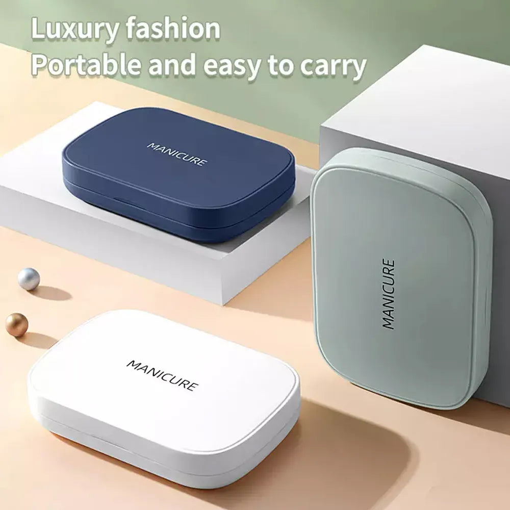 LuxNails | Professional Stainless Steel Manicure and Pedicure Set | Portable & Multifunctional | Luxurious Storage Box
