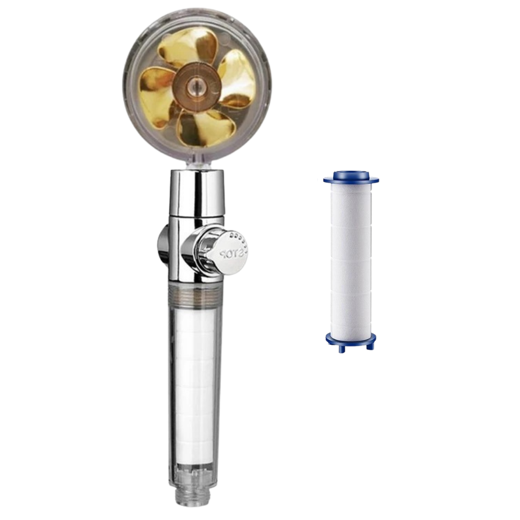 High pressure rotating helix showerhead