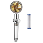 High pressure rotating helix showerhead
