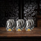 Luxury Crystal Glasses with Gold Flakes – Handmade – Set of 2 – For Whisky & Premium Beverages