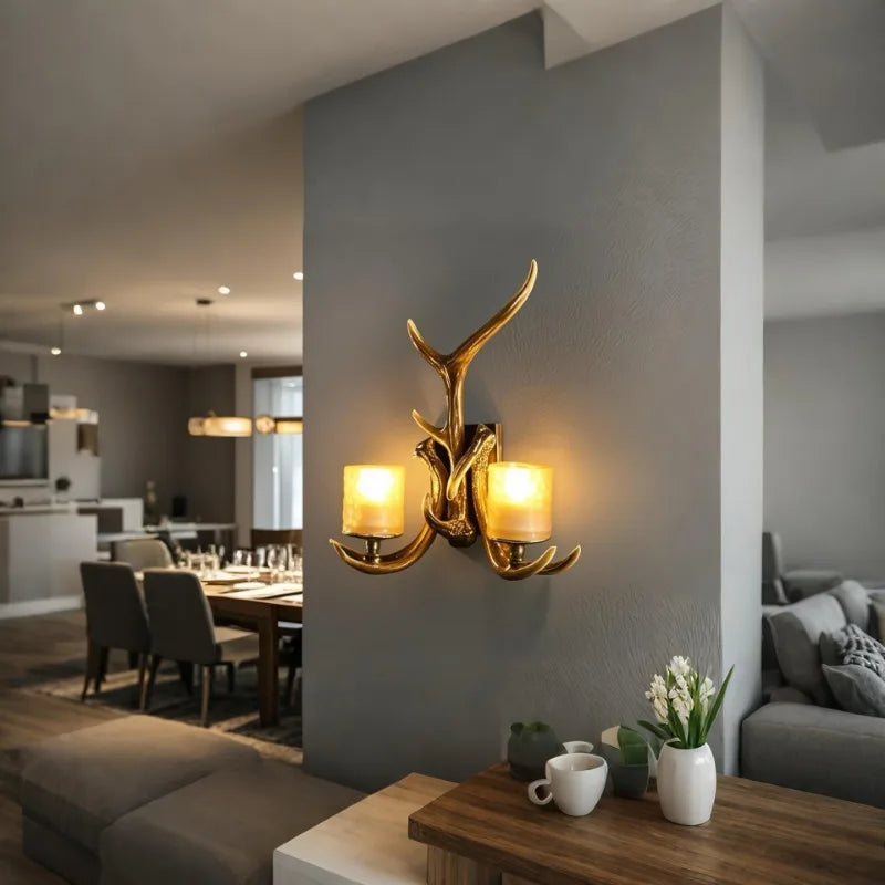 Deer Antler Wall Lamp