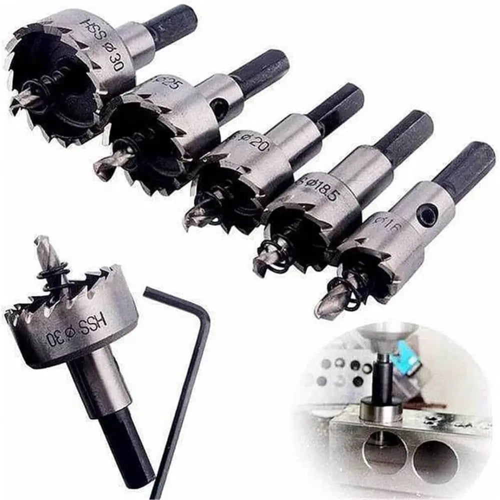 High-Performance Carbide Core Drill Bit Set for Metal (5 Pieces)