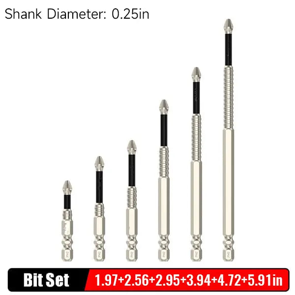 Magnetic Bit Attachments – Non-Slip Phillips Bits for Cordless Drills