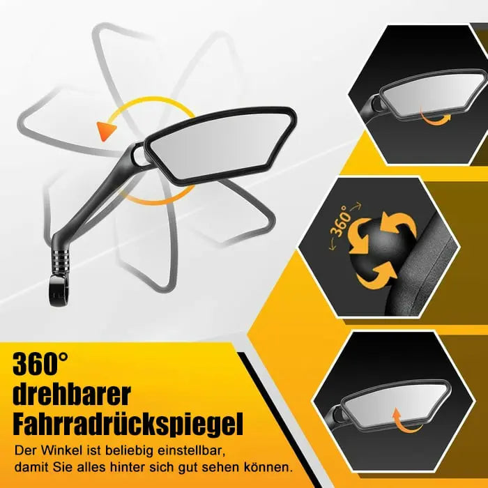 Bike mirror made of stainless steel – Shatterproof & 360° Redatable for more safety
