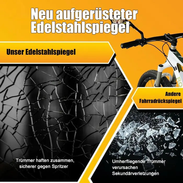 Bike mirror made of stainless steel – Shatterproof & 360° Redatable for more safety