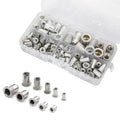 100-Piece Stainless Steel and Carbon Steel Rivet Nut Set in M3–M10 Sizes
