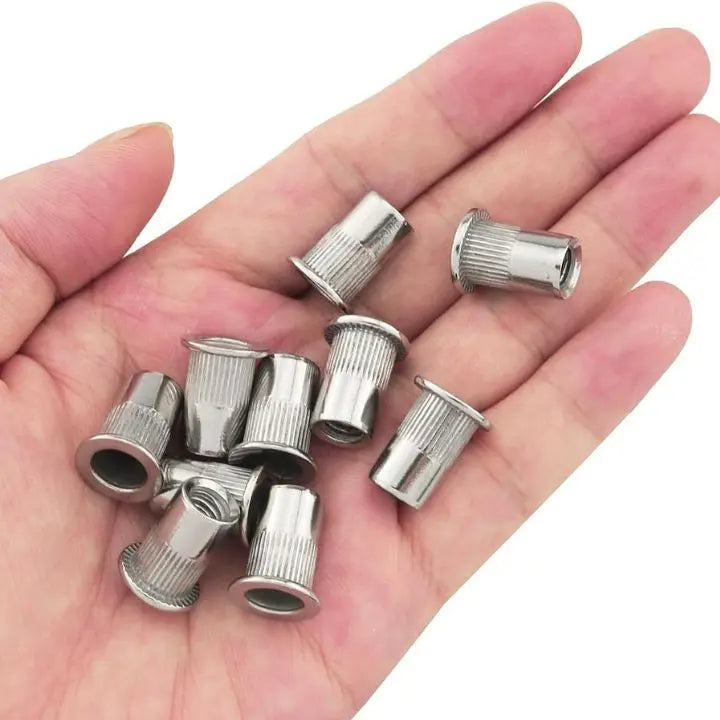 100-Piece Stainless Steel and Carbon Steel Rivet Nut Set in M3–M10 Sizes
