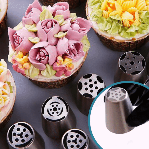 High-Quality Cake Decoration Set With 12 Tulip Nozzles For Elegant Baking Art